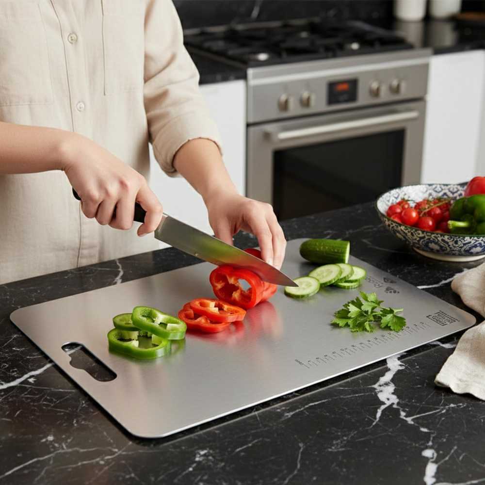 Pure Stainless Steel Chopping Board for Kitchen