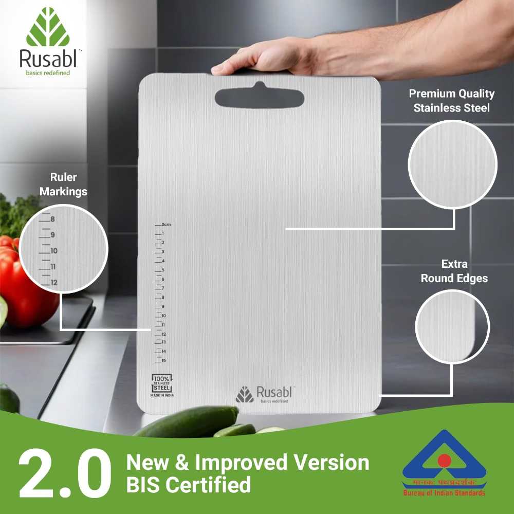Pure Stainless Steel Chopping Board for Kitchen